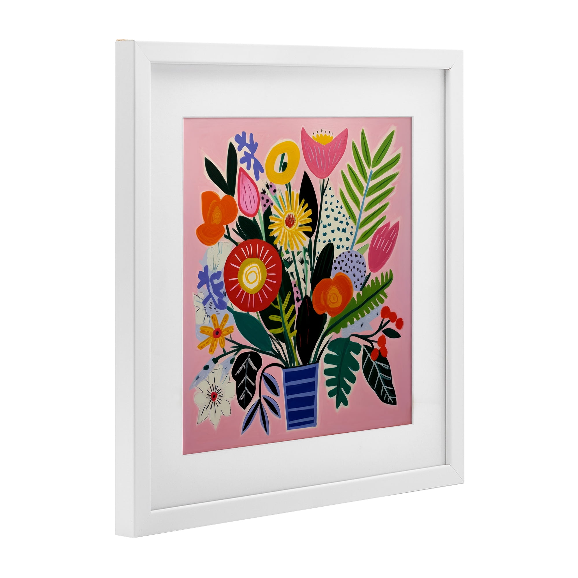 Stupell Industries Floral Flourish Summer Bouquet White Framed Print Under Glass, design by Lazar Studio