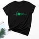 thumbnail image 4 of Puntoco Camiseta de manga corta con estampado de cuatro hojas para el día de San Patricio para mujer Puntoco Puntoco-1472, 4 of 4