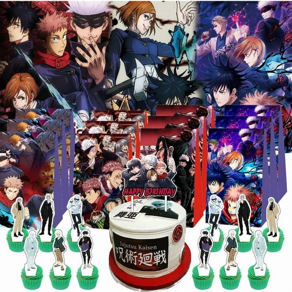 Jujutsu Kaisen Treat Bags Candy Decorations Party Favor Supplies Birthday Cake Topper Backdrop Banner