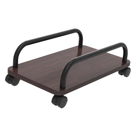 Soporte para host de computadora, soporte para torre de computadora, práctico soporte portátil con 4 ruedas Marrón