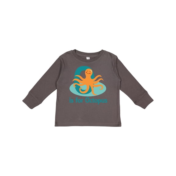 Inktastic O is for Octopus Monogram Boys or Girls Long Sleeve Toddler T-Shirt