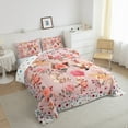 thumbnail image 3 of Feelyou Romantic Rose Flower Full Size Comforter Sets for Girl, Spring Leaf Botanical Bedding Comforter Set, Retro French Style Reversible Bedding Sets, Lightweight Room Decor, 3-Piece, 3 of 8