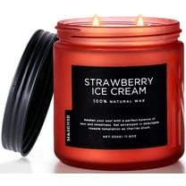 M&SENSE StrawberryIceCream Scented Candle, 11.6oz Natural Soy Jar Candles for Home, Medium 2 Wick, Up to 70 Hours Burn time, Natural Organic Fragrance