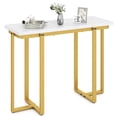 thumbnail image 1 of Gymax Console Table 42'' Modern Faux Marble Entryway Table w/ Geometric Metal Frame White, 1 of 10