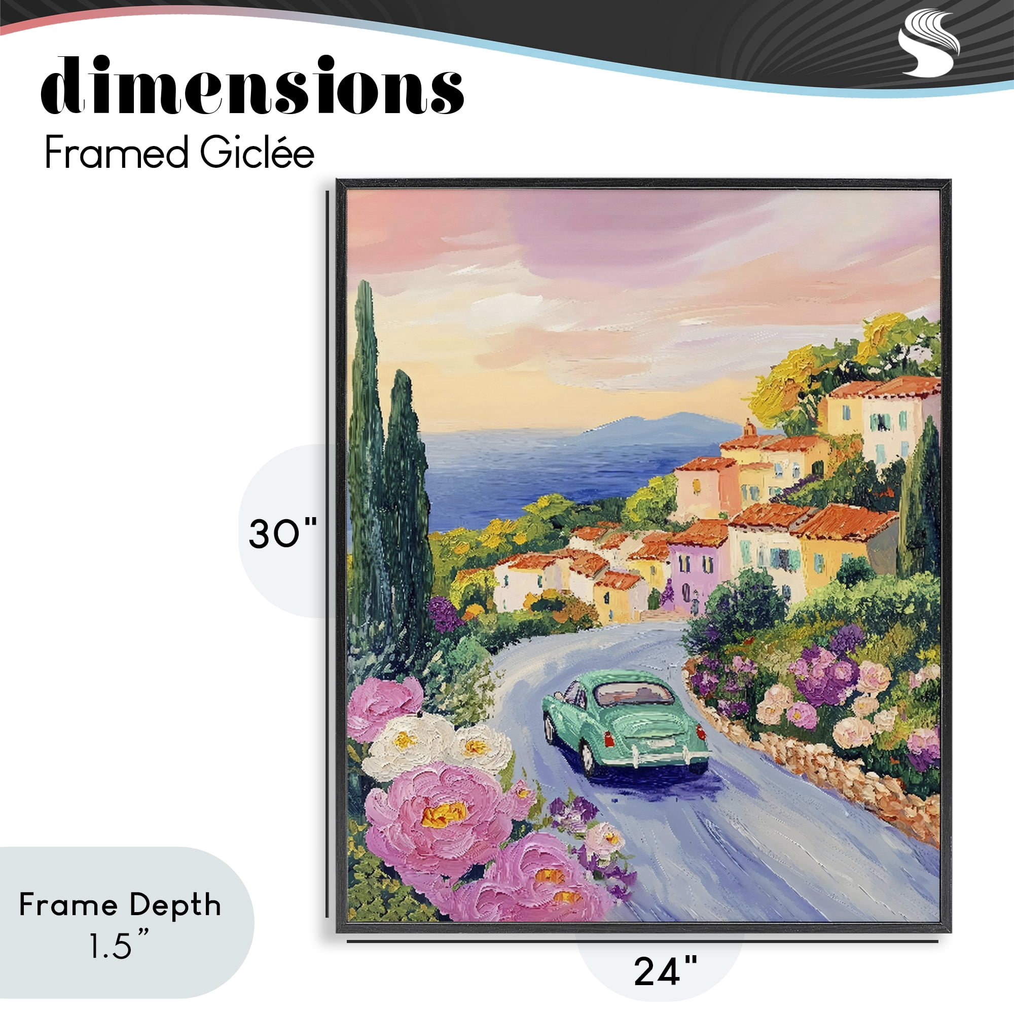Stupell Industries Driving Along The Coast Black Framed Giclee Art, design by The Prints Vibe