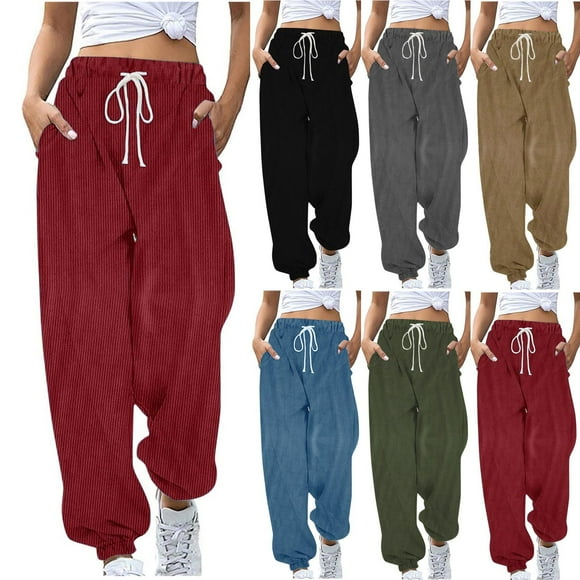 WRKEKC Women Trendy Printed Joggers Drawstring Ankle Pants Stylish Casual Sweatpants with Pockets