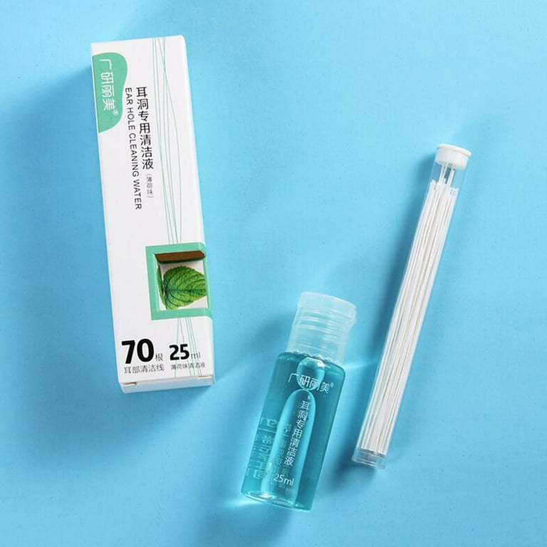 HHEN Earrings Hole Cleaner Disposable Ear Hole Piercing Cleaning Line Ear Care Kit 25ML