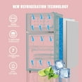 thumbnail image 6 of 3.5 Cu.ft Compact Refrigerator WANAI Dual Doors Handles Mini Fridge with Top Freezer Blue New, 6 of 9