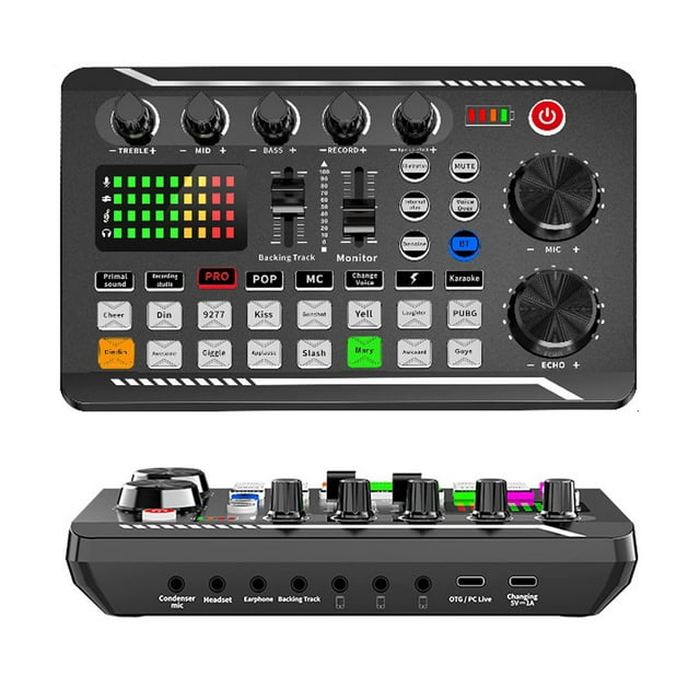 Audio Mixer and Voice Changer Sound Board with Live Sound Card for Streaming Podcasting and Gaming