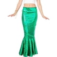 thumbnail image 3 of Mermaid Skirts Metallic Mermaid Costumes Skirt Sexy High Waisted Fish Tail Skirt Halloween Party Long Maxi Skirt, 3 of 9