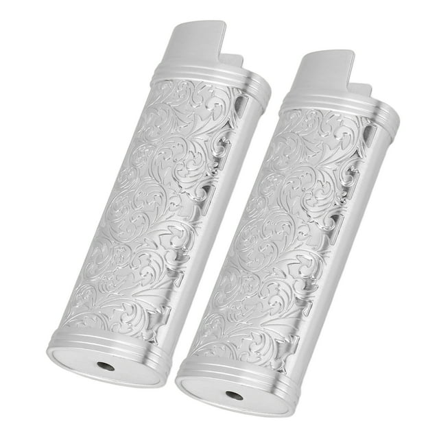 Vintage Botanic Design Zinc Alloy Lighter Case Sleeve Holder for BIC Full Size Lighter J6,Protective Cover with Secure Fit