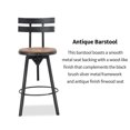 thumbnail image 2 of Tabouret de Bar avec Dossier - un Incontournable pour les Espaces Modernes, 2 of 7