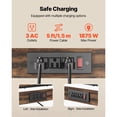 thumbnail image 4 of KFFKFF Kitchen Bakers Rack, 5 ft Power Cable Bakers Rack with Power Outlet, Kitchen Stand with X-Shaped Support Bar, 12 S-Shaped Hooks, Coffee Bar Stand, 4 of 9