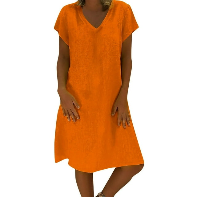 Robe d'Été pour Femmes Style Feminino Vestido T-Shirt Coton Décontractée Grande Taille Robe pour Dames