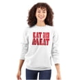 thumbnail image 3 of No Meat Vegetarian Vegan Cute Veggie Unisex Plus Fleece Graphic Sweatshirt Brisco Brands 3X, 3 of 5