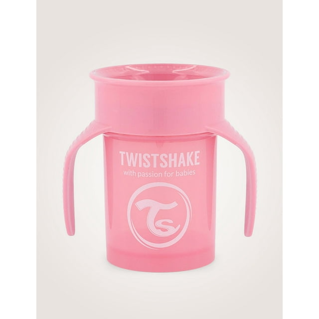 Twistshake 360 Gobelet à Bec 230 ml Anti-Déversement Rose Pastel 6+ m