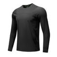 thumbnail image 4 of HaoXianJian Solid Color Men's Long Sleeve Shirt Quickly Dry Sun Protection Lightweight T-Shirt Outdoor Fishing Tee Workout Gym Athletic Shirts for Hiking Running Workout, 4 of 7