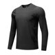 thumbnail image 4 of Blusas y camisas de manga larga con cuello redondo para hombre, de color liso, para entrenamiento físico, con protección solar, elásticas, con bolsillo y cremallera para exteriores, top de manga larga, 4 of 7