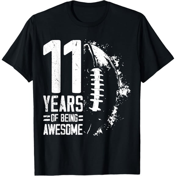 11th Birthday Retro American Football 11 Years Old T-Shirt