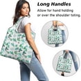 thumbnail image 2 of 5 Pack Foldable Shopping Bag,Green Christmas Tree and Text Pattern Reusable Grocery Bags with Pockets,Large Reusable Tote Bags with Handles Waterproof & Lightweight, 2 of 6