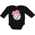 thumbnail image 3 of Inktastic Volleyball with Pink Bow Boys or Girls Long Sleeve Baby Bodysuit, 3 of 5
