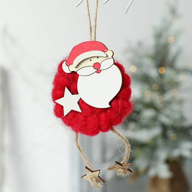 Adornos navideños Adorno para árbol de Navidad hecho de madera Adecuado para colgar muñecos de nieve de edad avanzada en habitaciones Salas de estar Exhibición Decoración para árbol de Navidad Decorac