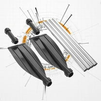 Luxshiny Dual Paddle Oar Kayak Paddle Black Ribbed Blades 1Pcs