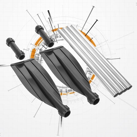 Luxshiny Dual Paddle Oar Kayak Paddle Black Ribbed Blades 1Pcs