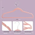 thumbnail image 5 of ACSTEP Premium Velvet Hangers 20 Pack , Non-Slip Thin Flocked Felt Hangers, Durable Suit Hangers for Closet Space Saving - Pink, 5 of 7