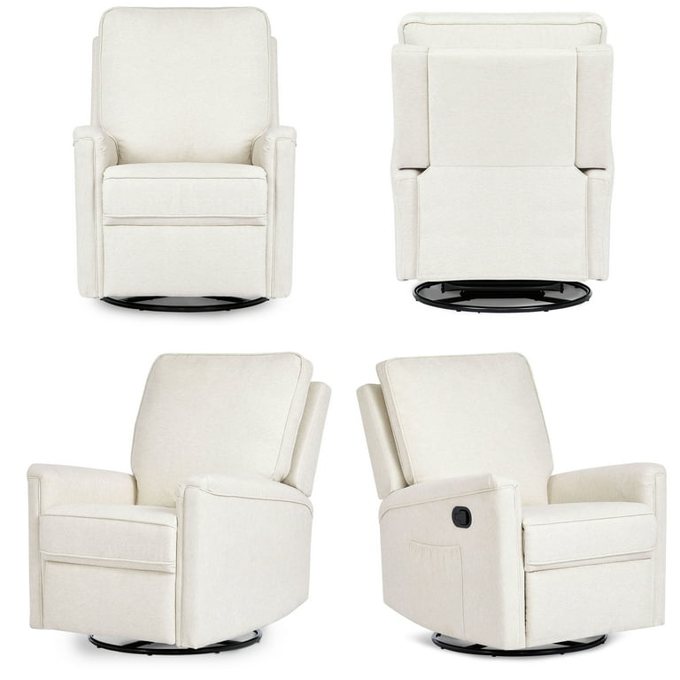 Evolur Beau Upholstered Seating Glider Swivel Recliner in Sweet