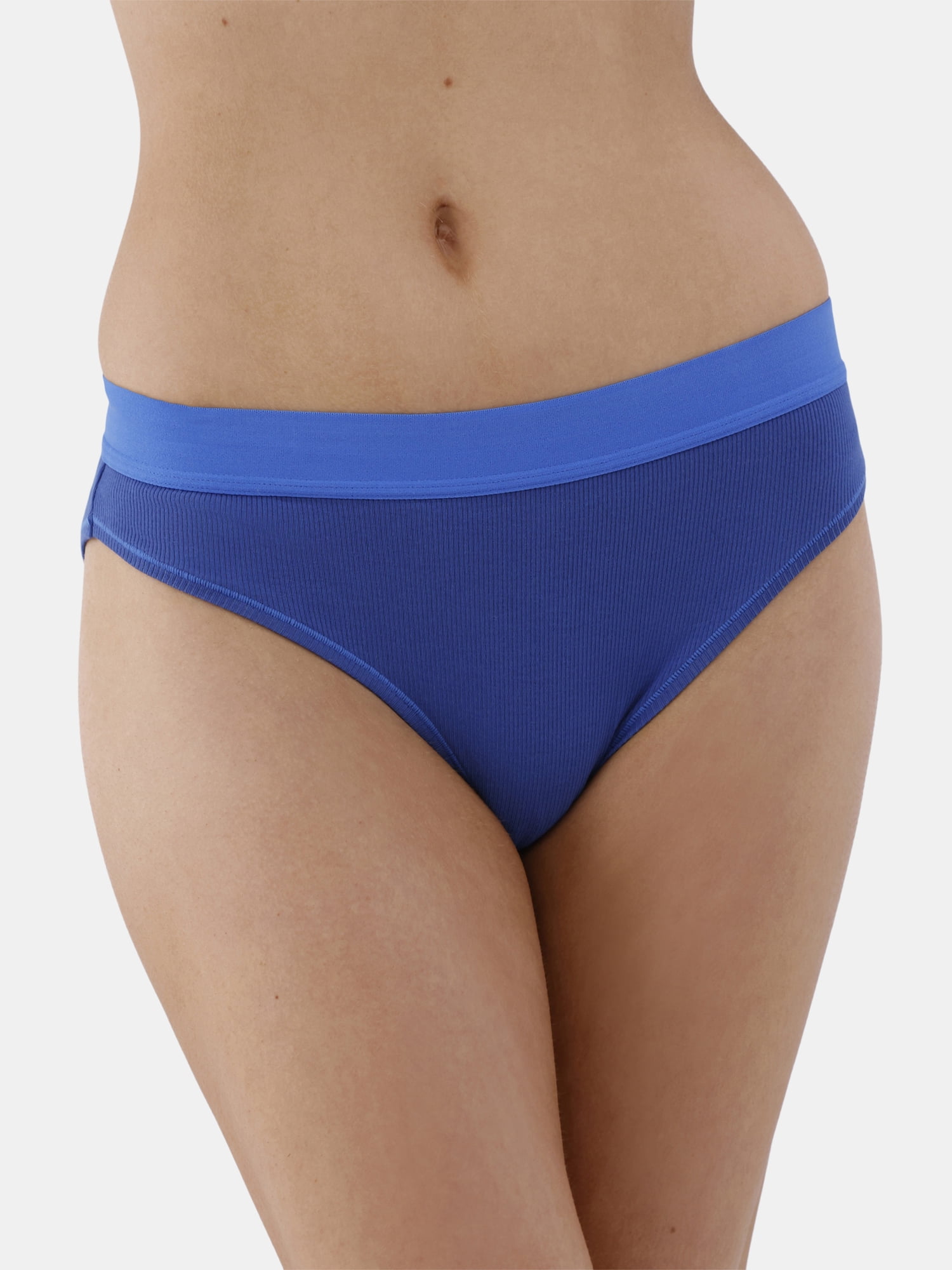 No Boundaries Women's Ribbed Bikini Panties 3-Pack, Sizes XS-3XL
