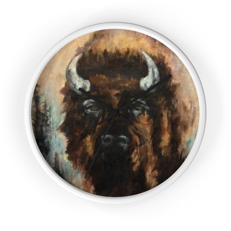 Colorado Bison, Cheryl Pettigrew Fine Art, Wall Clock