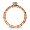 thumbnail image 2 of Sterling Silver Diamond Stackable Expressions Rose Gold Plated Heart Ring, 2 of 7