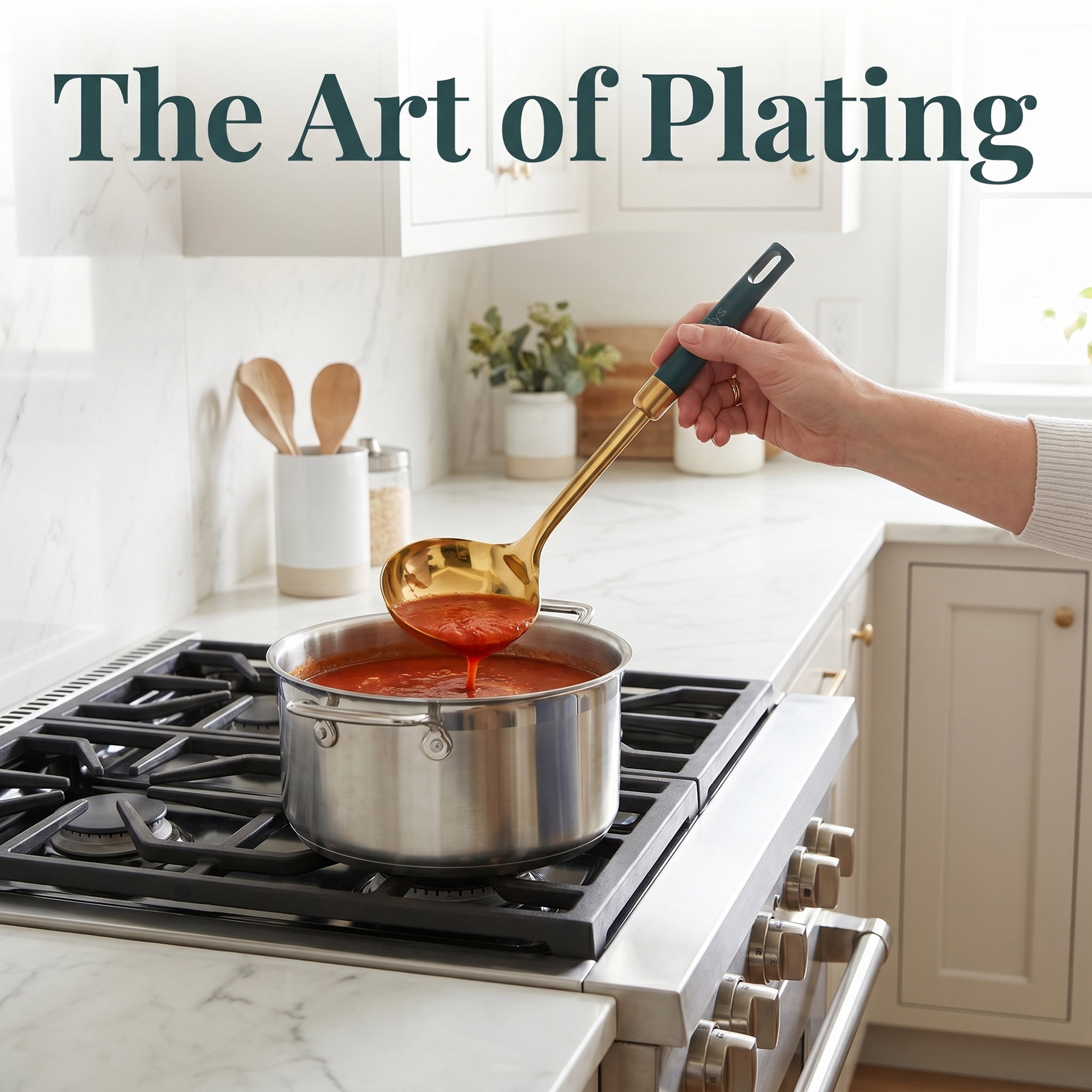 Unique Bargains Color-Blocking Cooking Utensil Set for Home and Gift Green-Gold A 2pcs