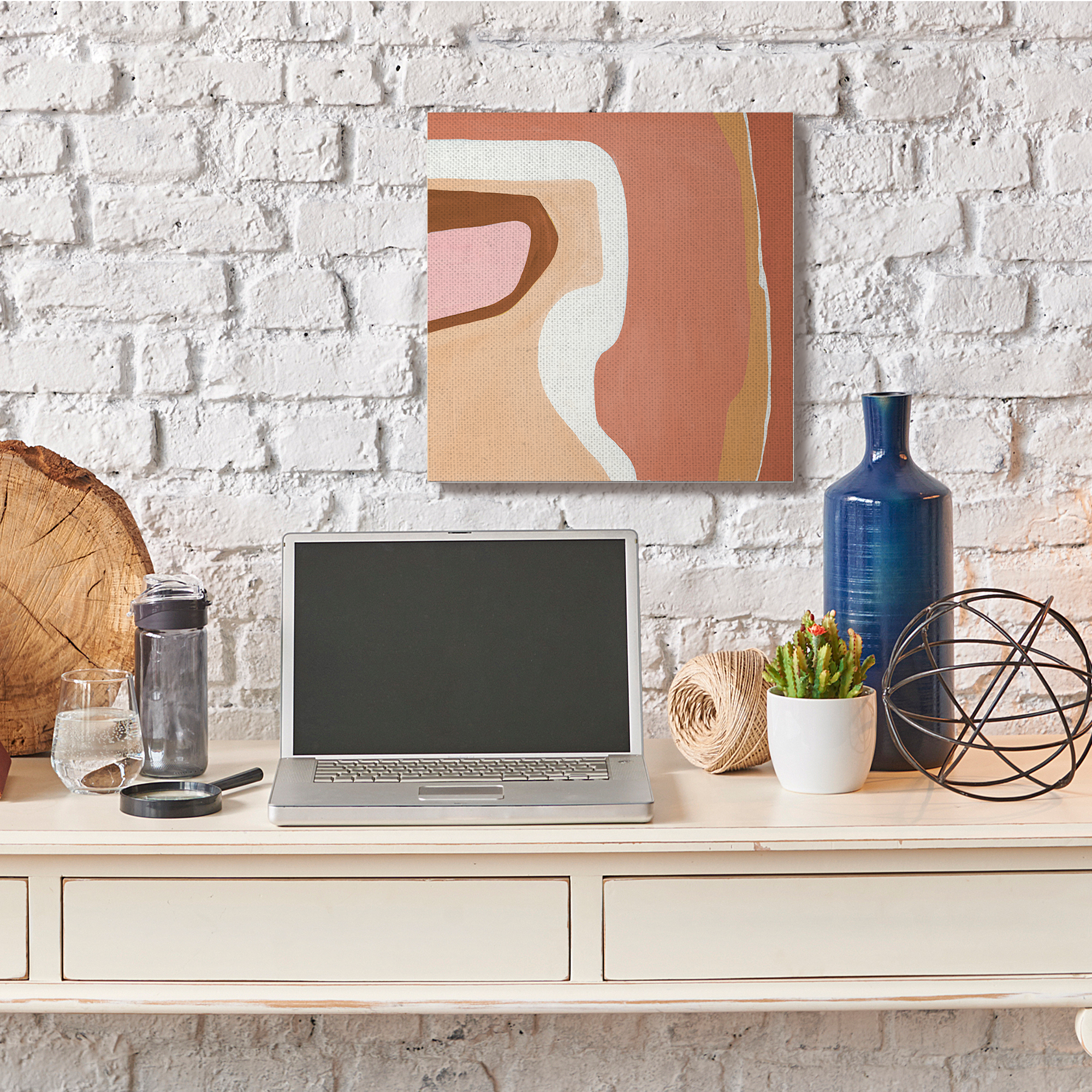 Stupell Industries Desert Inspired Abstraction Pink Red Beige,24 x 24,Designed by Ruth Fromstein