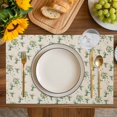 thumbnail image 4 of Summer Botanical Placemats Set of 4, Green Spring Floral Birds Rustic Placemats for Dining Table, Place Mats for Kitchen Tabletop, Waterproof Wipeable Dining Table Mats Set, 4 of 9