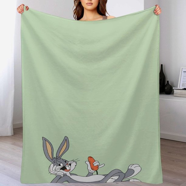 Manta de Bugs Bunny, súper suave, acogedora y cálida manta de felpa para niños y niñas, mantas de franela ligeras y difusas para sofá, cama, viajes, camping, regalos de 40 x 30 pulgadas