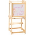 thumbnail image 1 of Torre de Aprendizaje Montessori 3 en 1 Bluelander, Taburete Auxiliar, Escalón de Madera, 1 of 5