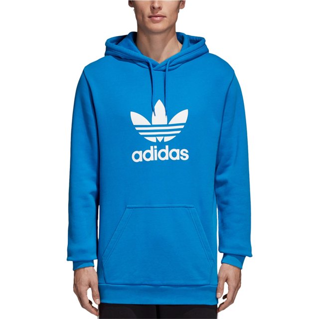 Sudadera con capucha Adidas French Terry para hombre azul mediano