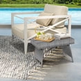 thumbnail image 3 of Gymax Folding Rattan Wicker Coffee Side Table Patio Garden Poolside Yard Outdoor Mix Gray, 3 of 9