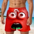 thumbnail image 2 of ibiyuan Mens Swim Trunks Funny Expression Graphic Lightweight Swim Short Swimsuit Elastic Waist Bathing Suit Beach Swimsuit Swimwear, 2 of 5