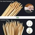 thumbnail image 3 of Natural Bamboo Skewers 10 Inch, Kids Friendly/True Semi Pointed, For Kabob Kebab BBQ Fruit Chocolate Fountain, Long Round Wooden Stirrers Sticks 10", Size 4, 6, 8 In, 3 of 7