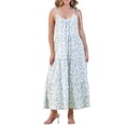 thumbnail image 2 of INSPIRE CHIC Vestido Maxi Boho Sin Mangas de Verano con Flores y Tirantes para Mujeres M Azul, 2 of 6