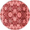 thumbnail image 1 of Ahgly Company Indoor Round Abstract Red Modern Area Rugs, 7' Round, 1 of 4