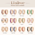 thumbnail image 5 of Linawe Green Small Hoop Earrings, Rose Gold Huggie Earrings for Women Trendy, Cubic Zirconia Earrings Stud, Piercing Jewelry, Cartilage Mini Hoop, Emerald Earrings Flat Back, 5 of 5