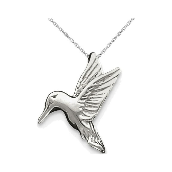 Gem & Harmony Hummingbird Charm Pendant Necklace in Sterling Silver for Women