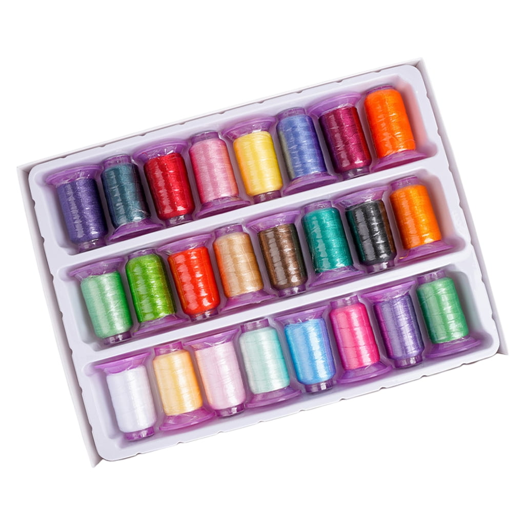 24 Spools Embroidery Thread for Sewing Machine Hand Stitching Embroidery Needlework Sewing Thread 300Yards/Spool