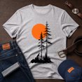 thumbnail image 3 of Jollimate Mountain Pine Sun Graphic Shirt, Vintage Nature Art Tee, Men's Outdoor Short Sleeve, 3 of 6