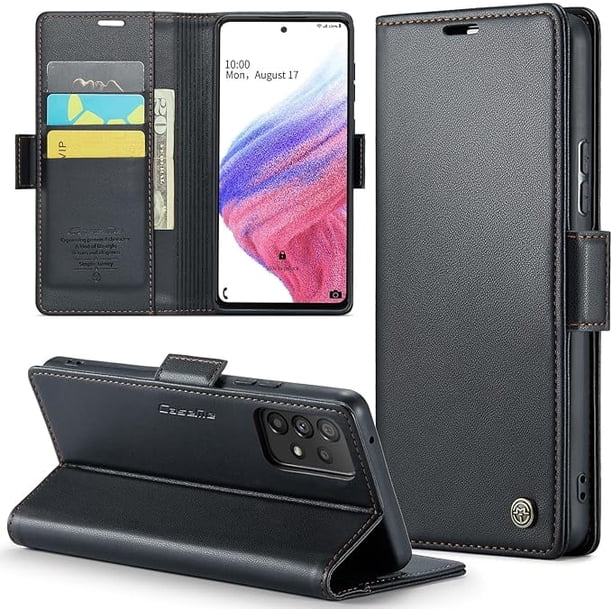 Funda tipo cartera para Samsung Galaxy A53 5G con bloqueo RFID, tarjetero, soporte magnético, funda protectora de piel con tapa para Samsung Galaxy A53 5G de 6,5 pulgadas