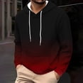 thumbnail image 2 of VSSSJ Mens Hoodies Velvet Lightweight Fashion Gradient Print Sweatshirts Casual Hooded Loose Long Sleeve Pullover Hoodie with Pocket Wine L, 2 of 5